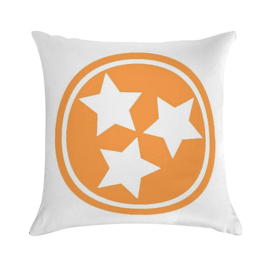 Orange Tristar Soft Short Plush Fabric Throw Pillow