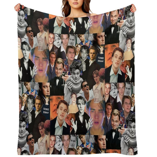 Leonardo Dicaprio Collage Wrinkle-free Throw Blanket