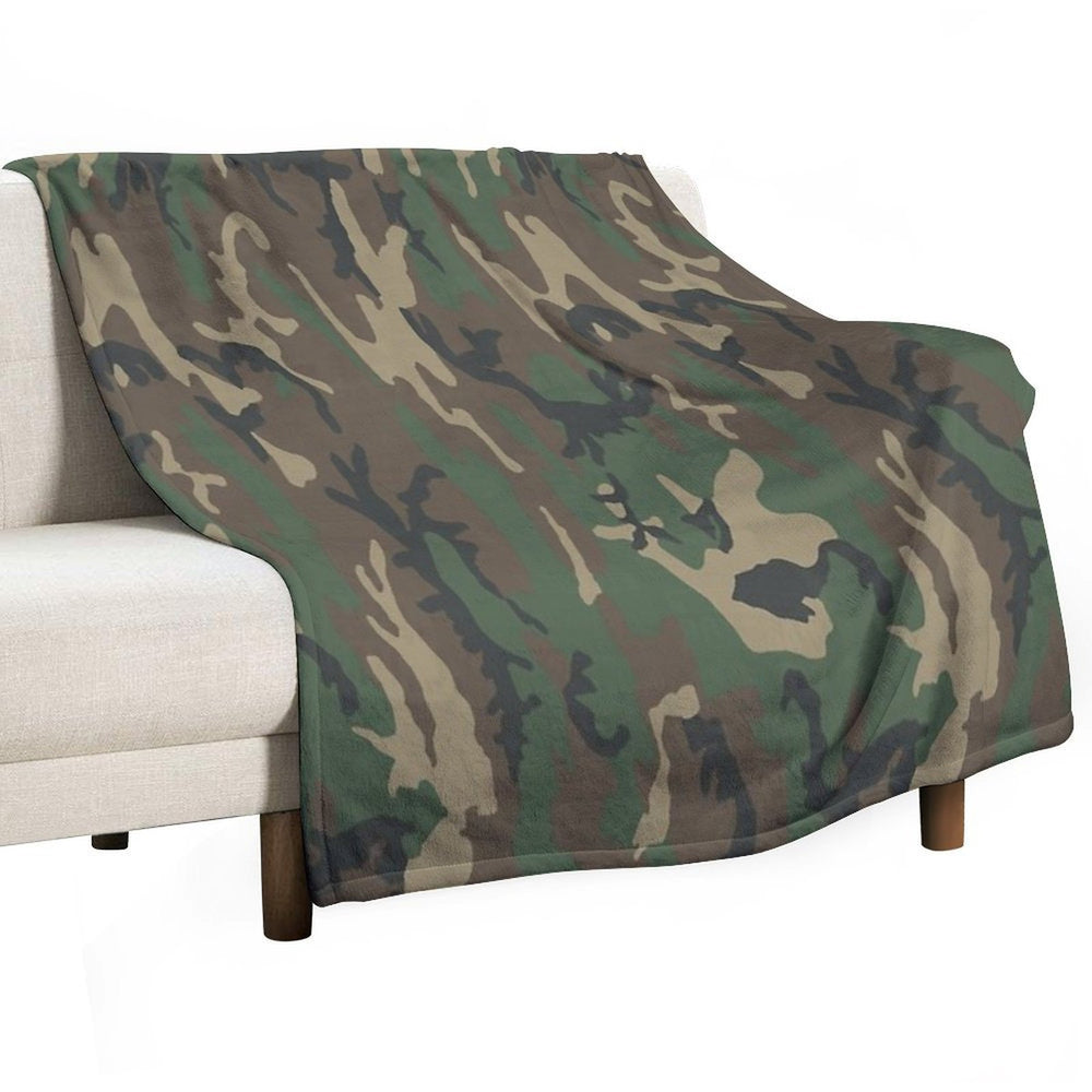 Woodland Camo (Brown) Lightweight Throw Blanket