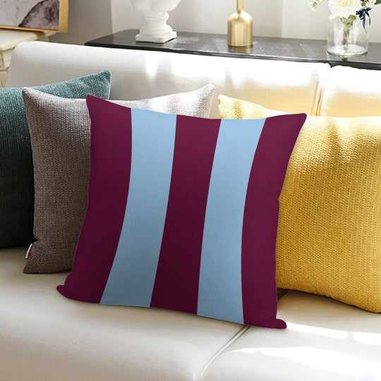 Aston Villa Retro 2000 Claret And Blue Home Striped Soft Short Plush Fabric Throw Pillow