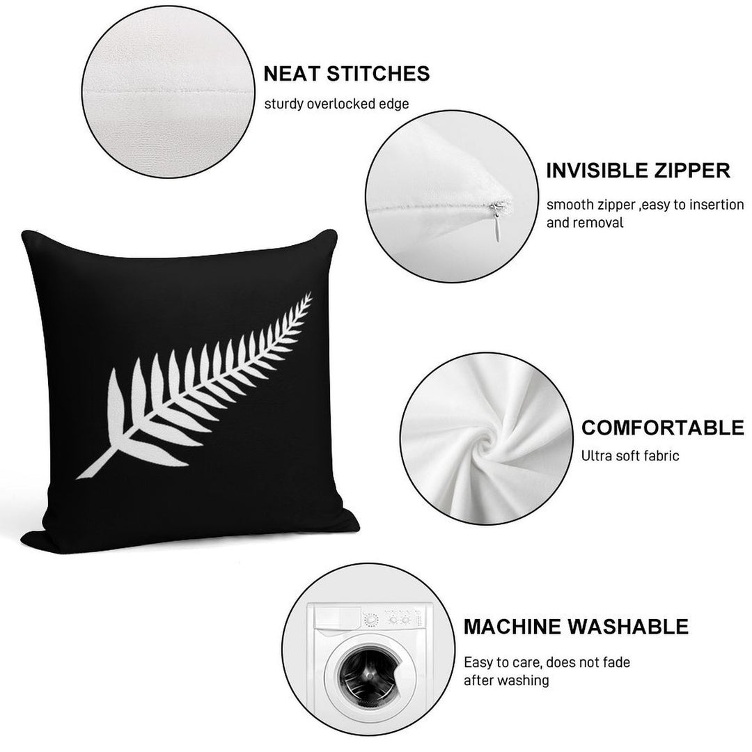 Silver Fern Design Soft High-Density Material Throw Pillow