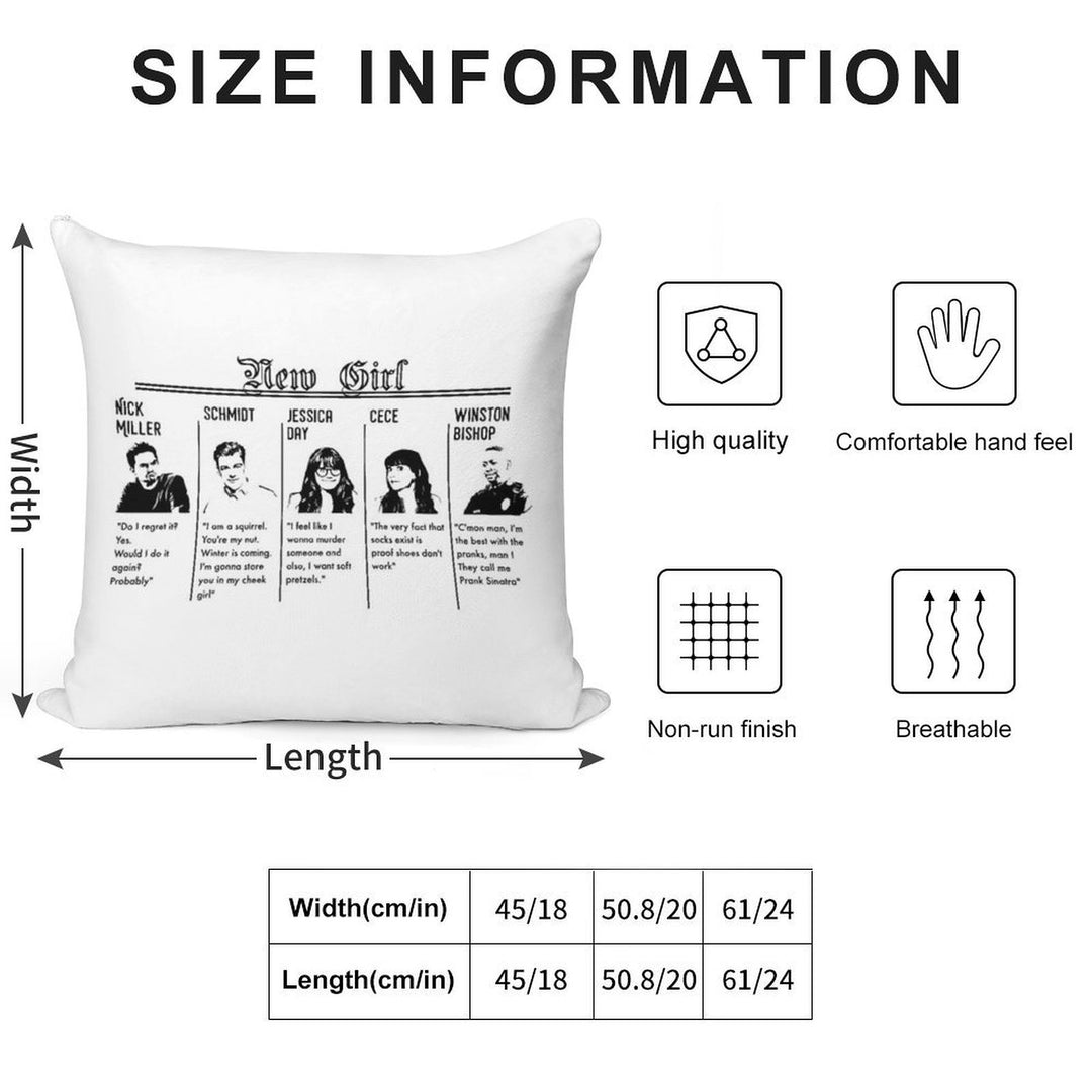 New Girl Soft High-Density Material Throw Pillow