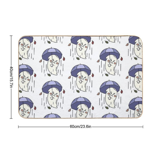 Sad Ghost with Umbrella  Eco-Friendly Bath Mat