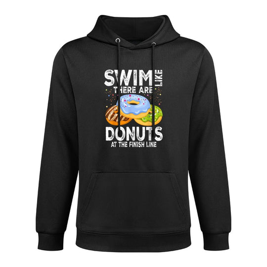 Swim Like There Are Donuts, Swimming Funny Swimmer Easy Care Hoodie
