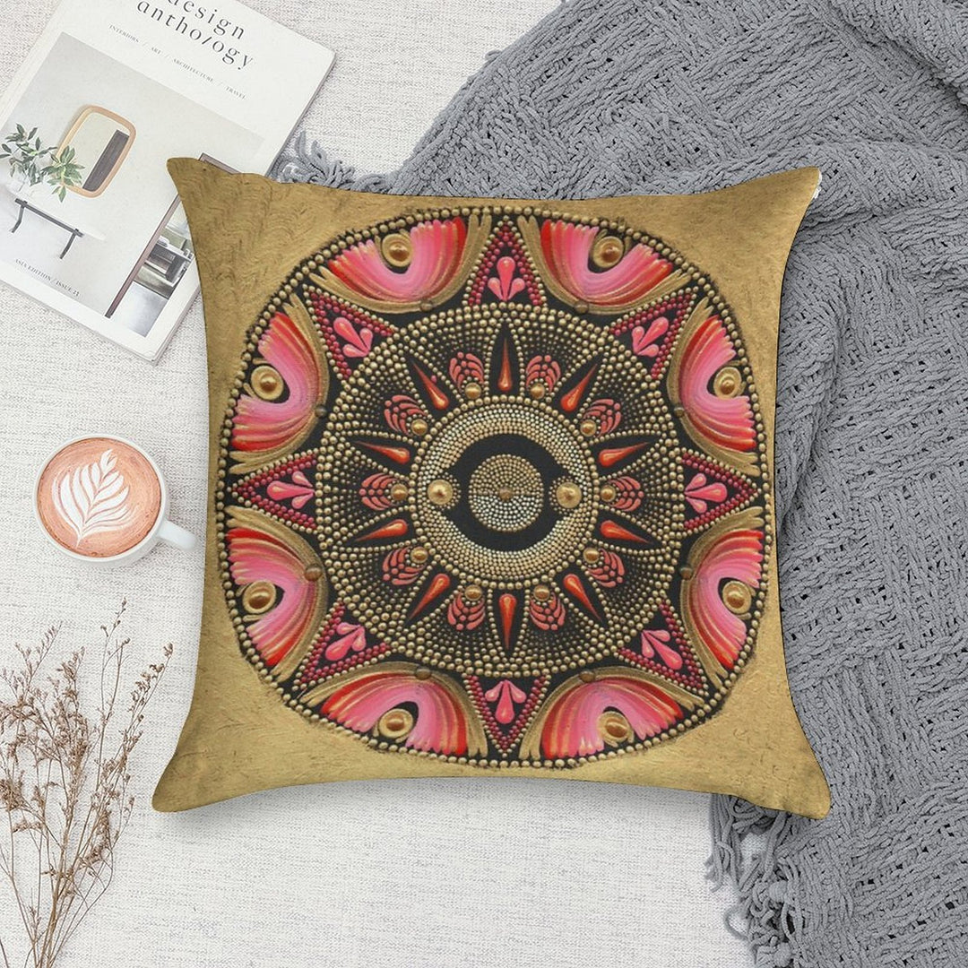 The Mandala of Self-Love Soft Short Plush Fabric Throw Pillow