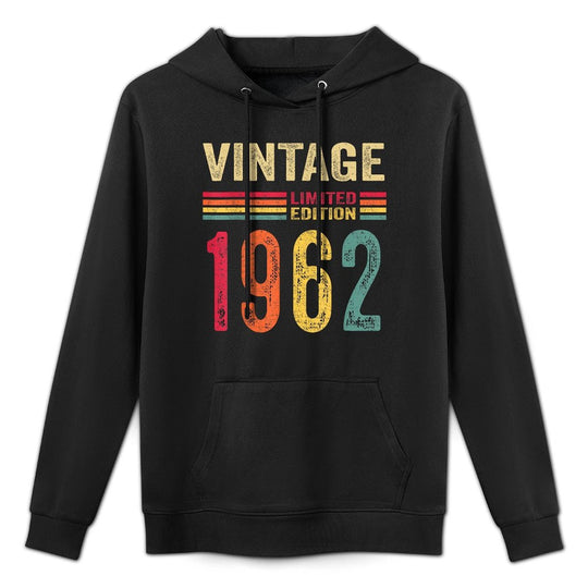 60 Year Old Gifts Vintage 1962 Limited Edition 60th Birthday Shape Retention Hoodie