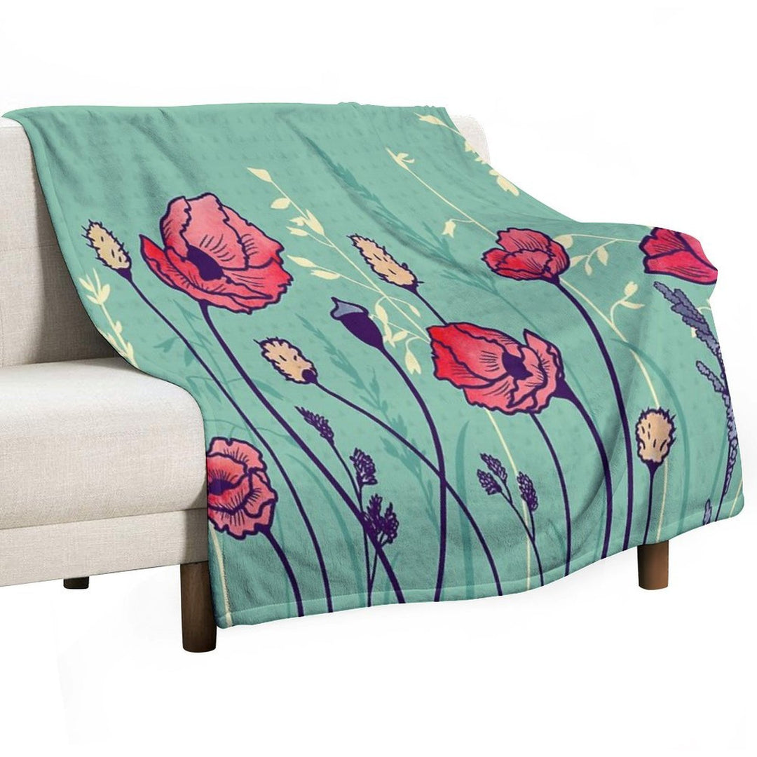 Summer Field Plush Throw Blanket