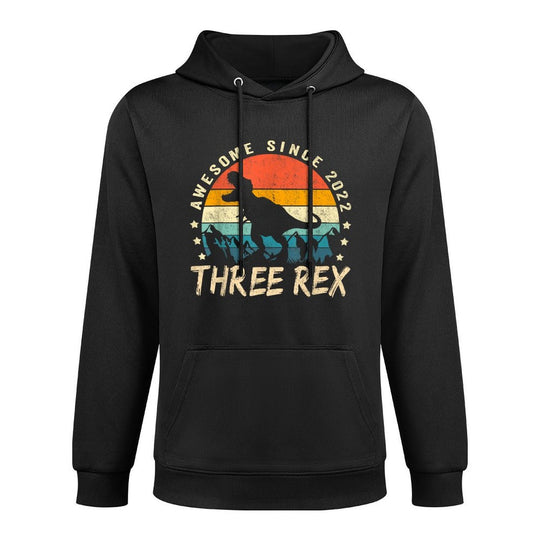 Three Rex 3rd Birthday Third Dinosaur 3 Year Old Versatile Streetwear Hoodie