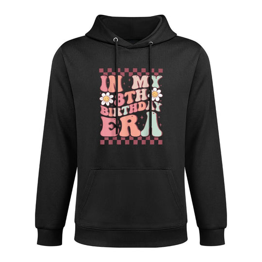 In My 8th Birthday Era Cute Daisy Groovy 8th Birthday Party Colorfast Hoodie