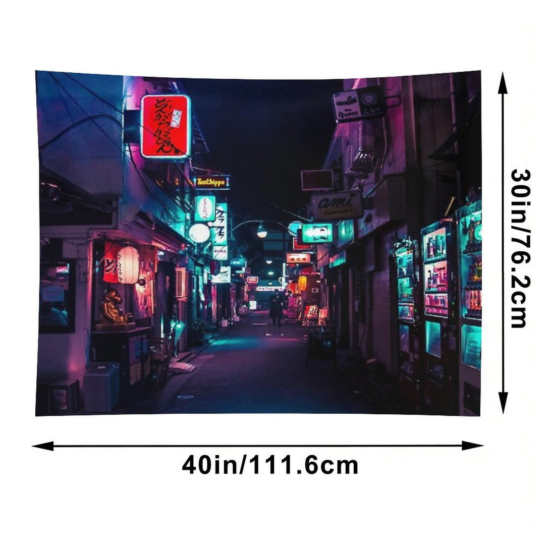 Late Night in Shinjuku's Golden Gai Tapestry