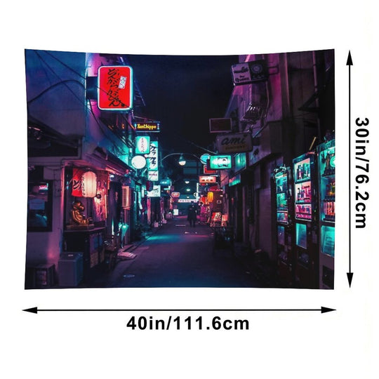 Late Night in Shinjuku's Golden Gai Tapestry