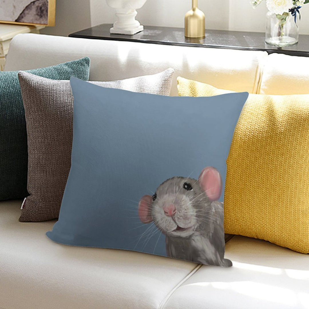 The Peeking Rat Soft Ultra-Soft Texture Throw Pillow