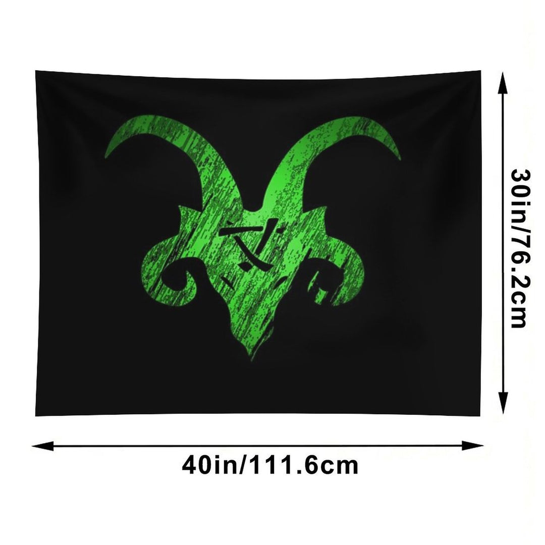 Green King Horned Rat Tapestry