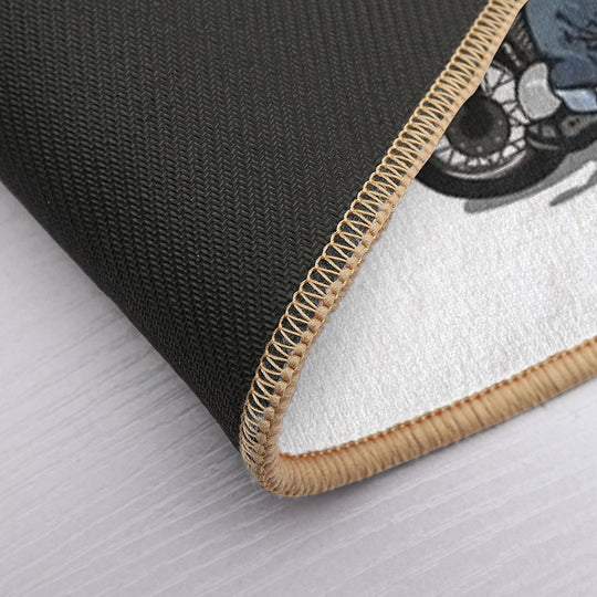 Let's Ride Motorcycle Big Bike Black Pug Dog T-Shirt Durable Bath Mat