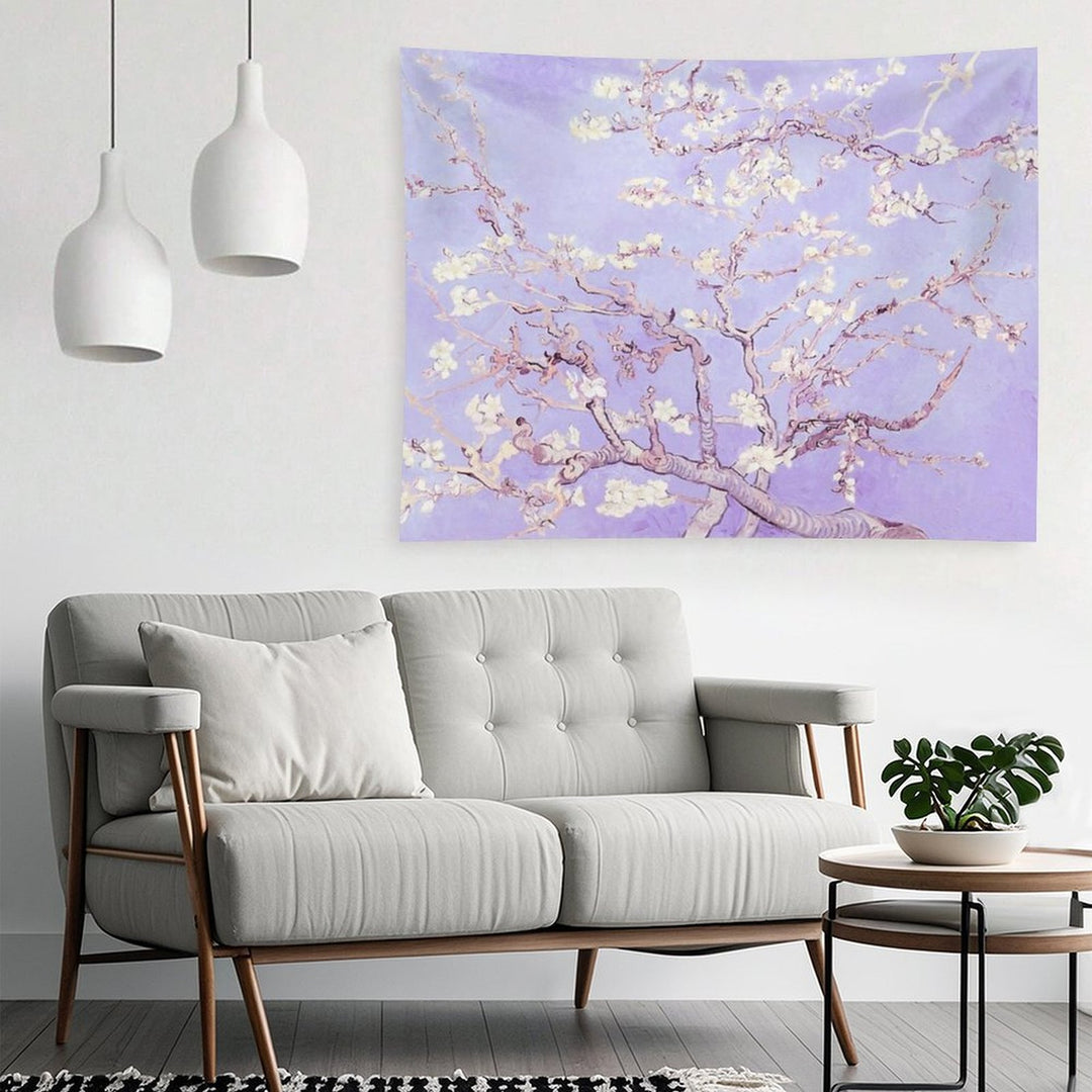 Vincent Van Gogh Almond Blossoms Lavender Tapestry
