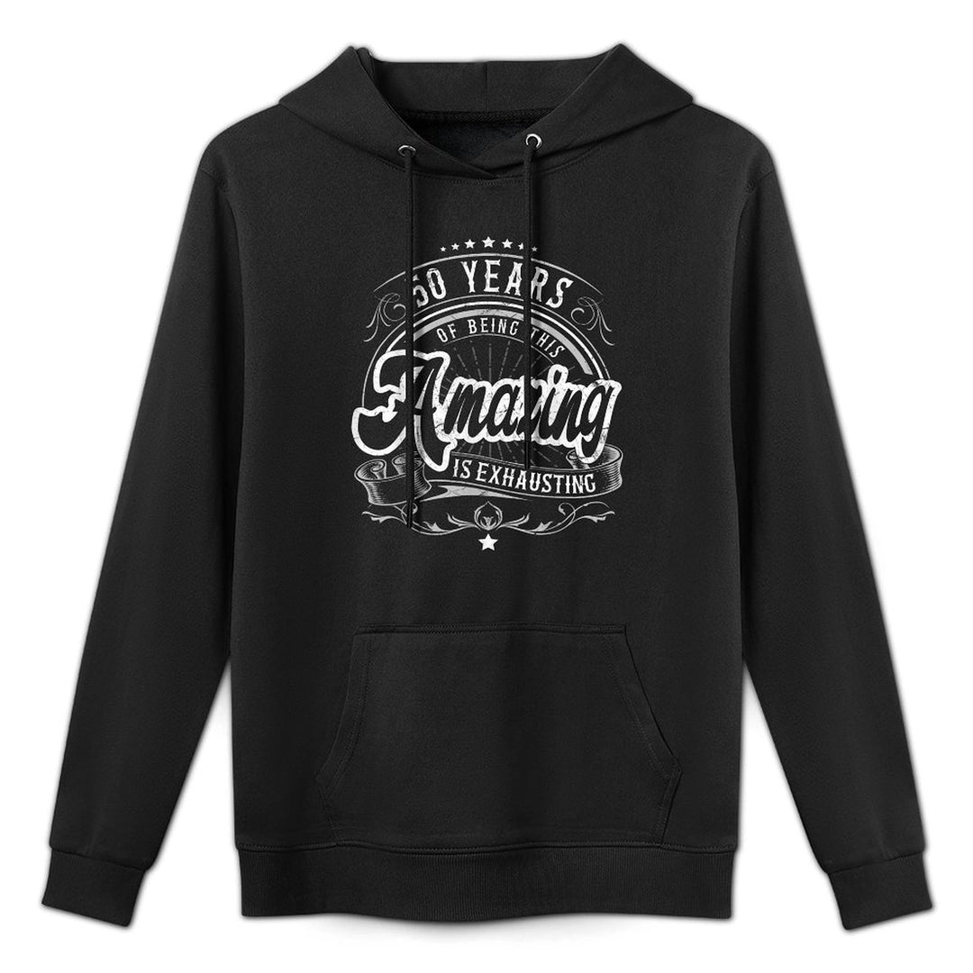 50 Yr Old Amazing Exhausting Funny 50th Birthday Gifts Cotton-Polyester Blend Hoodie