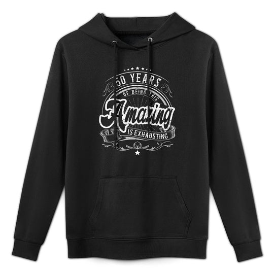 50 Yr Old Amazing Exhausting Funny 50th Birthday Gifts Cotton-Polyester Blend Hoodie