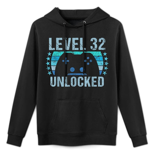 Gaming Vintage 32nd Birthday Gift 32 Year Old Boy Girl Gamer Shape Retention Hoodie