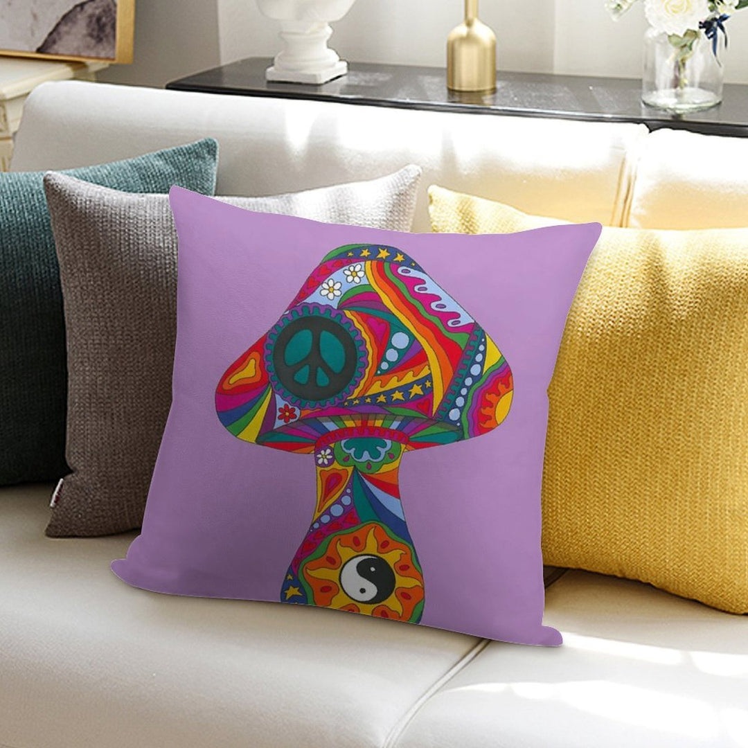 Psychedelic Mushroom Soft High-Density Material Throw Pillow