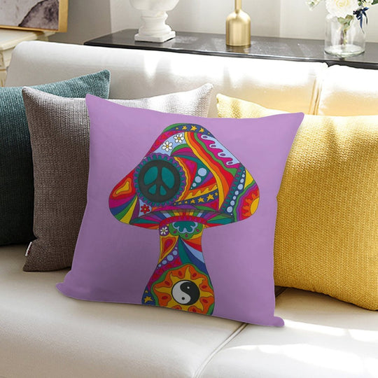 Psychedelic Mushroom Soft High-Density Material Throw Pillow