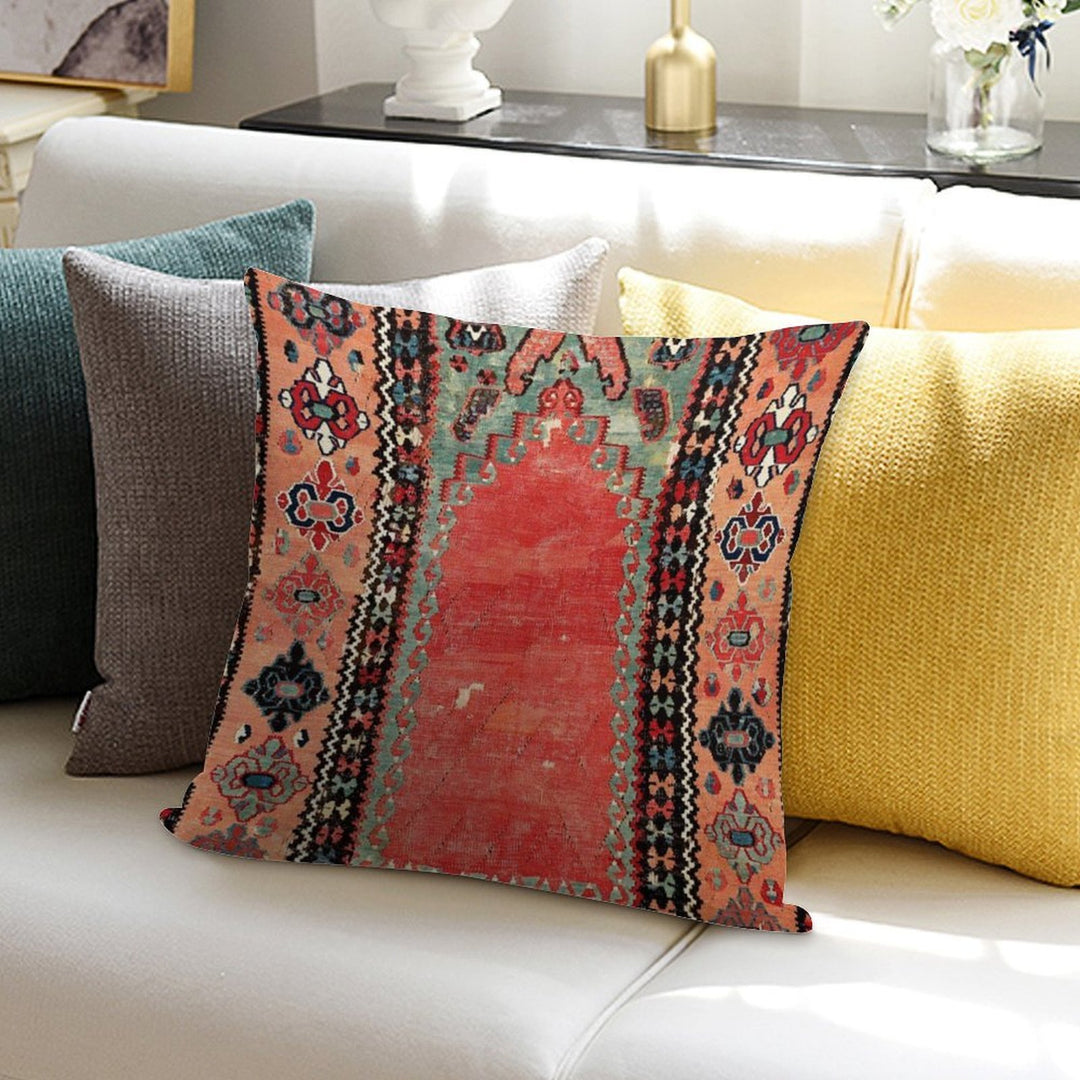 Sivas  Antique Cappadocian Turkish Niche Kilim Print Soft Washable Throw Pillow