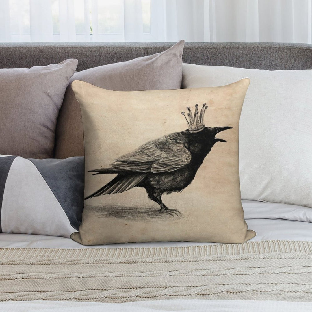 Crow in Crown Soft Style Accent Throw Pillow