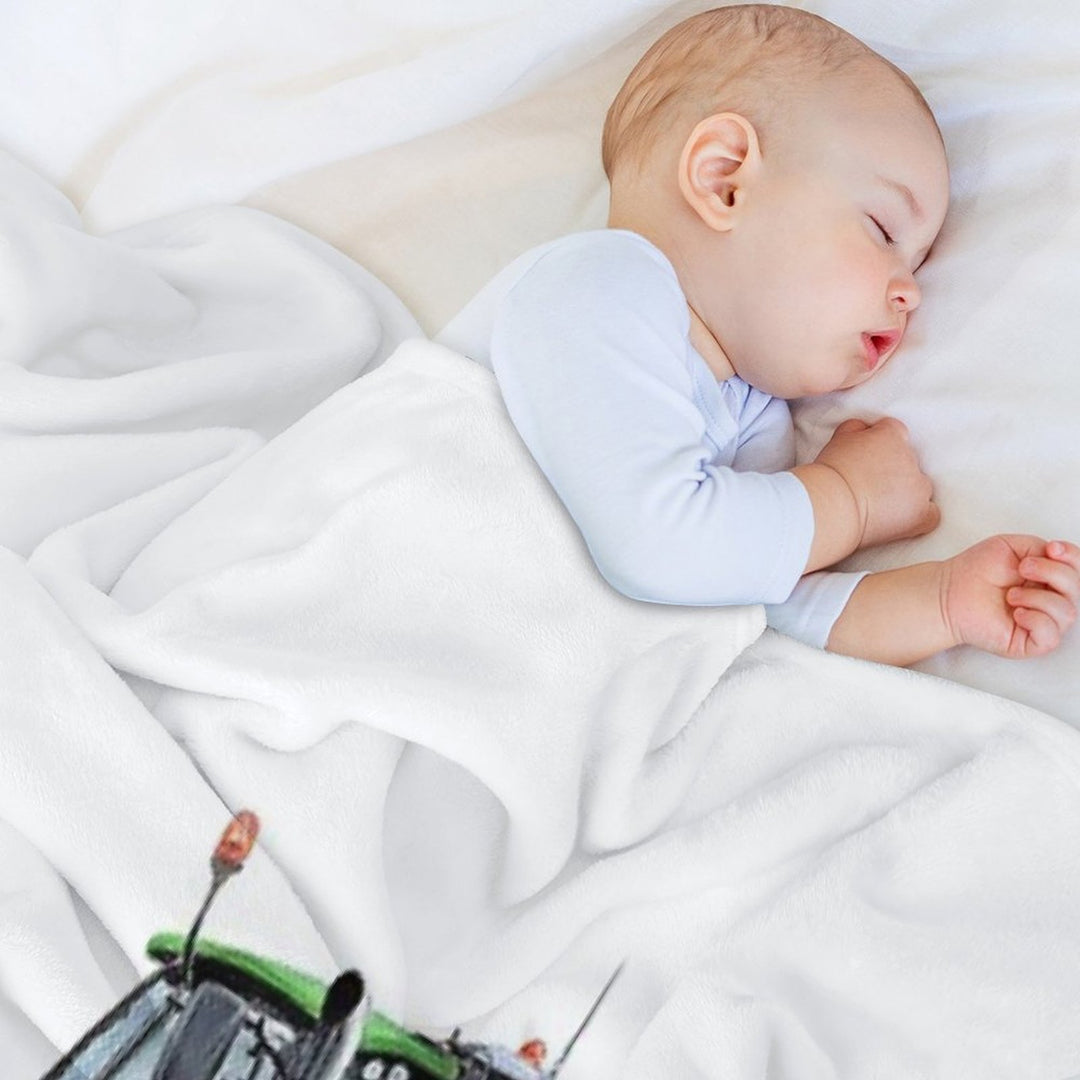 Green Tractor Painting Velvety-soft Throw Blanket