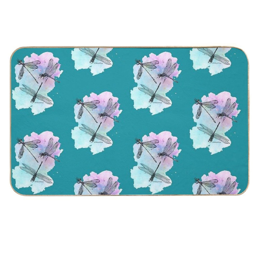 Dragonfly Flurry - Golden Splash  Pet-Safe Bath Mat