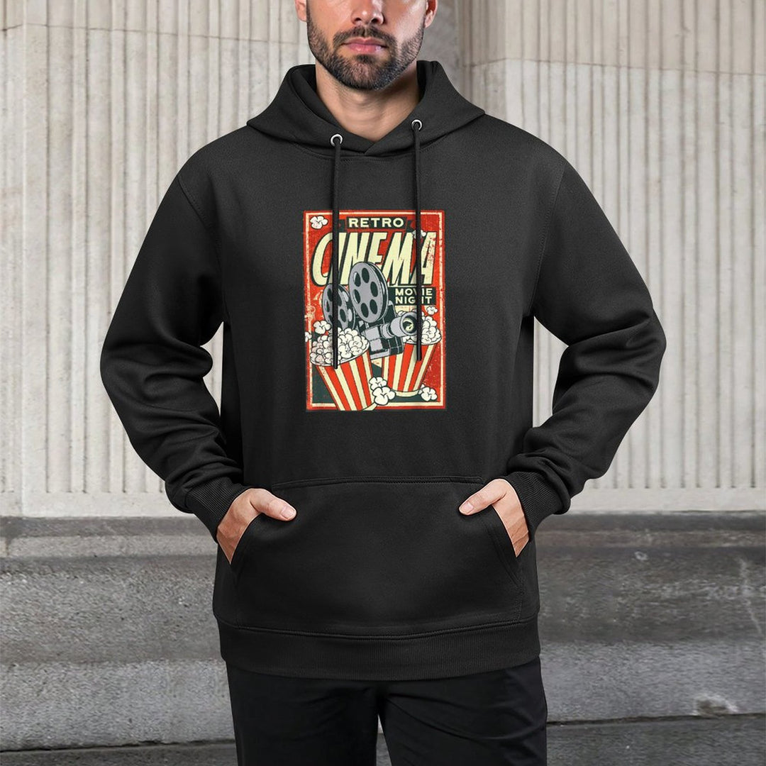 Retro Movie Night Vintage Cinema Reel Movie Poster Layering Staple Hoodie