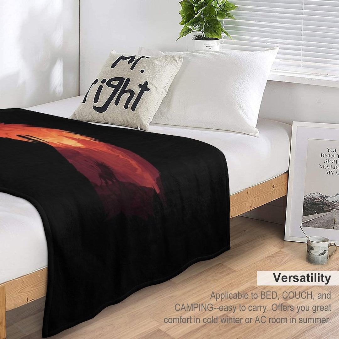 The Canyon's Guardian Black Machine-washable Throw Blanket