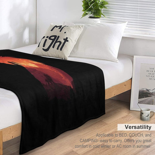 The Canyon's Guardian Black Machine-washable Throw Blanket