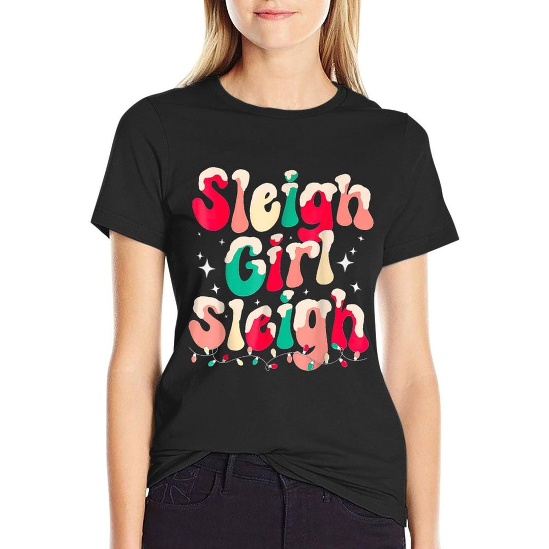 Sleigh Girl Sleigh Christmas Womens Pajamas  Eco-friendly Material T-Shirt