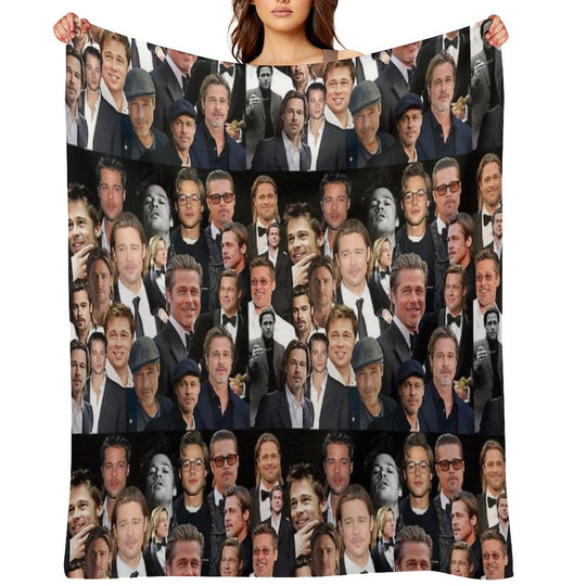 Brad Pitt Sexy Collage Anti-pilling Throw Blanket