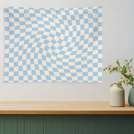 Check II - Baby Blue Twist Tapestry