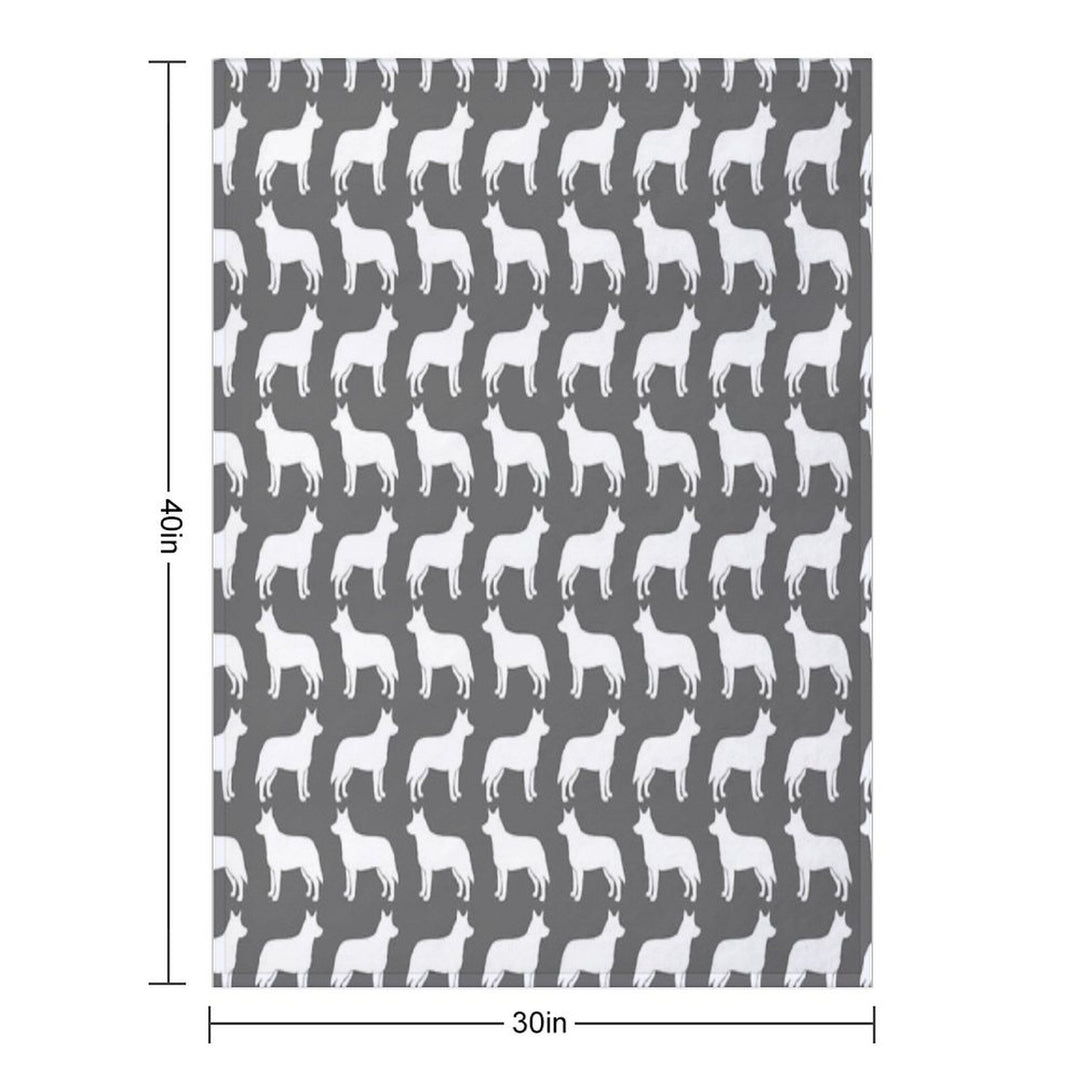 Australian Cattle Dog Silhouette(s) Durable Throw Blanket