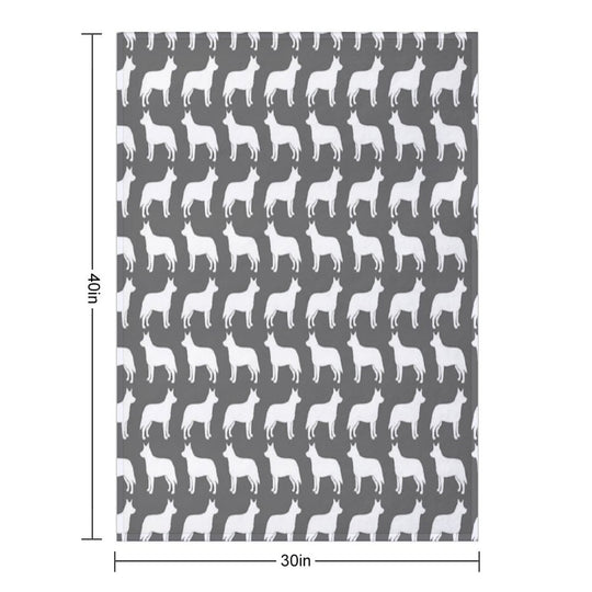 Australian Cattle Dog Silhouette(s) Durable Throw Blanket