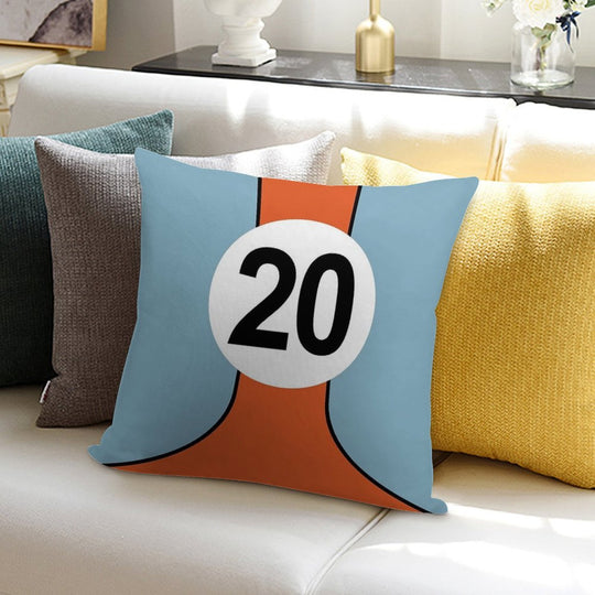 Racing Colours No20 Soft Short Plush Fabric Throw Pillow