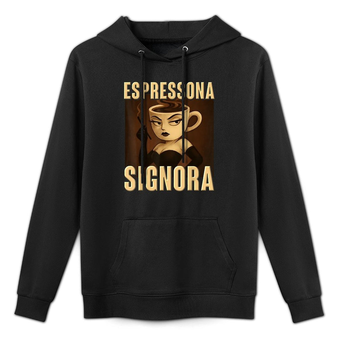 Espressona Signora AI Generate Character Italian Brainrot Breathable Fabric Hoodie
