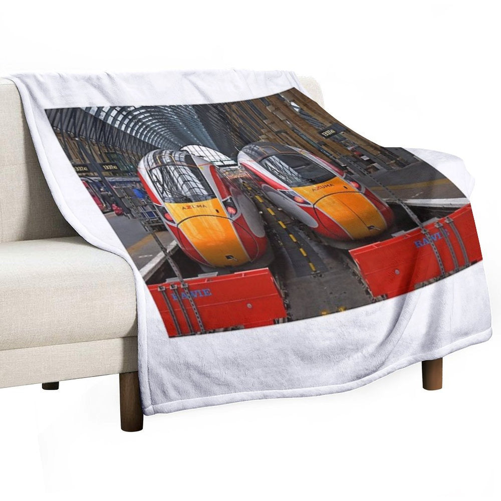 LNER Azuma Trains at Kings Cross Multi-functional Throw Blanket
