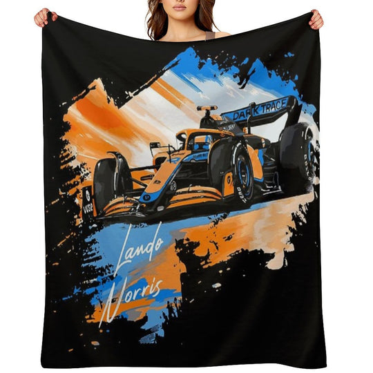 Lando Norris - Retro_Digi Art Machine-washable Throw Blanket