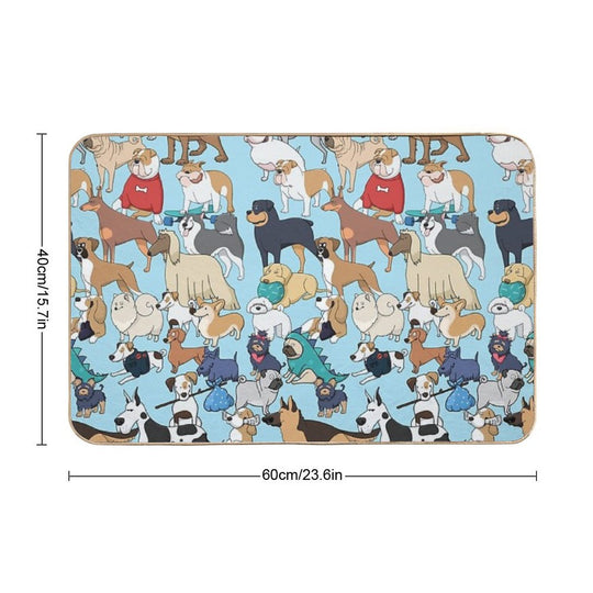 Dogs of The World  Easy Maintenance Bath Mat