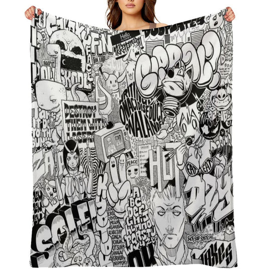 DzyMess No.9 Death & Taxes Sustainable Throw Blanket