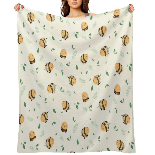 Lots of Bees Machine-washable Throw Blanket