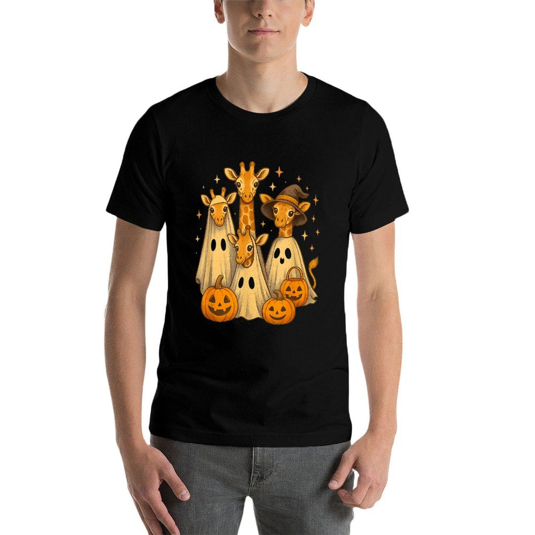 Spooky Ghost Giraffe Halloween Funny African Animal Lover  Breathable T-Shirt