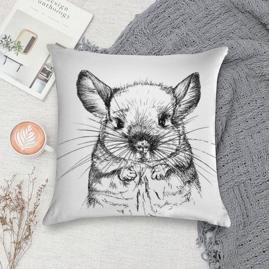 Chinchilla My Love Soft Short Plush Fabric Throw Pillow