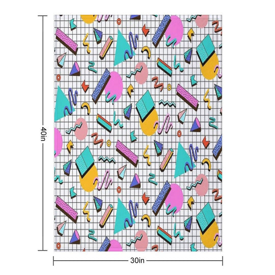 Funky 80s Eighties Memphis Pattern Design Eco-conscious Throw Blanket