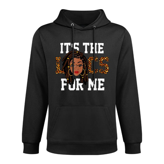 Womens It The Locs for Me Leopard Black Hair African Pride Shape Retention Hoodie