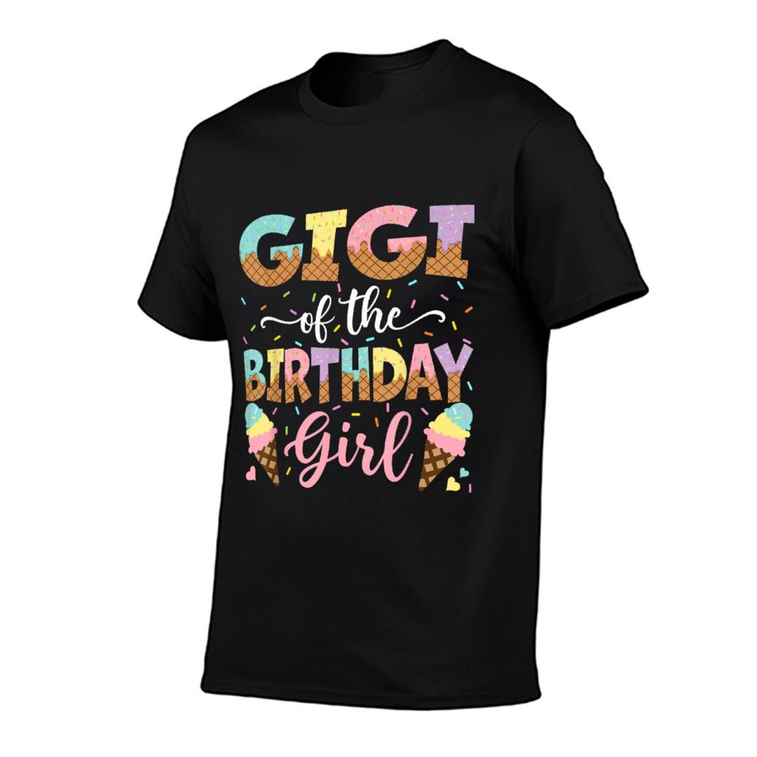 Gigi Of The Birthday Girl Ice Cream Lover Party  Heathered Texture T-Shirt