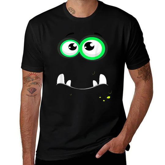 Funny Scary Monster Eyeball Face Easy Christma Costume Cute  Graphic-printed T-Shirt