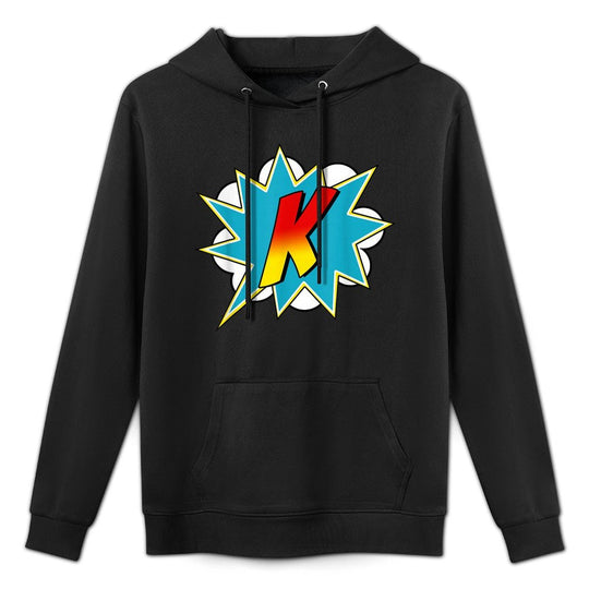 Letter K Superhero Name Comic Letter Retro Costume Casual Wear Hoodie